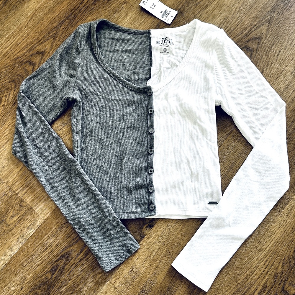 Hollister two tone button up baby tee